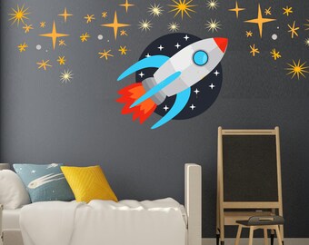 Rocket Wall Decal Etsy