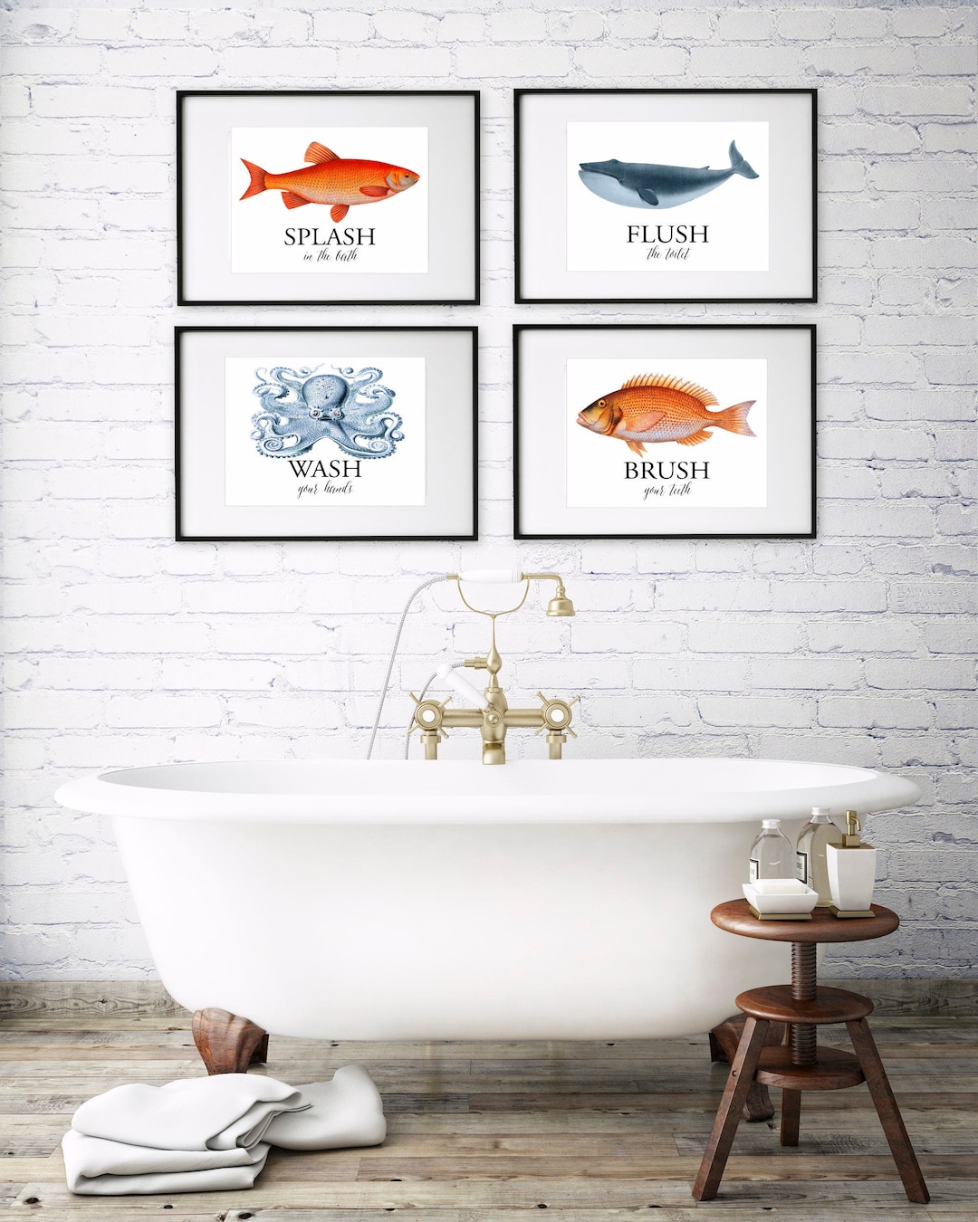 Bathroom Art Print - Vintage Bathroom Prints Set of 4 or Individual ...