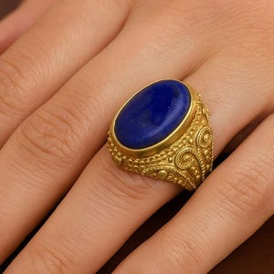 Lapis Lazuli Ring, Handmade Ring, 92.5% Sterling Silver Ring, Lapis Silver Ring, 925 Solid Sterling Silver Ring, Boho Ring, Ring for Women