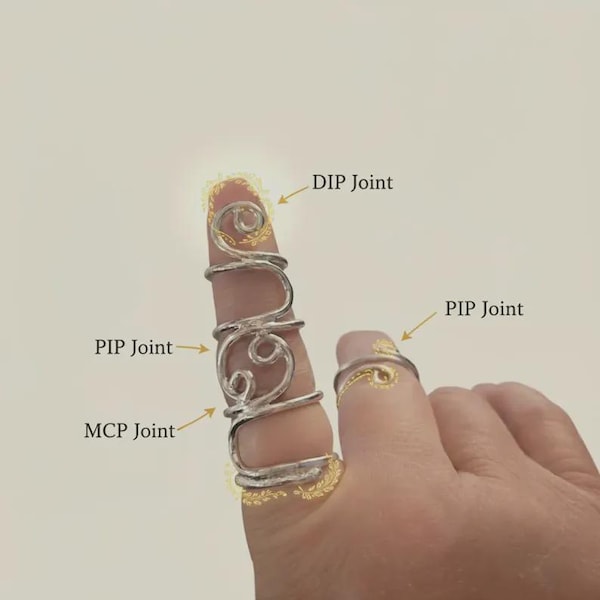 Adjustable Splint Arthritis Ring for Swan Neck, EDS & Hypermobility | Handmade Finger Deformity Support Splint Ring for Joint Pain Relief