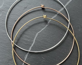 Neck wire choker - Silver & Gold, Gift for Her