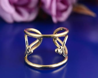 Arthritis finger splint for bcnding sideways lateral deviation sterling silver 925, brass or copper ring for Ehlers Danols, EDS