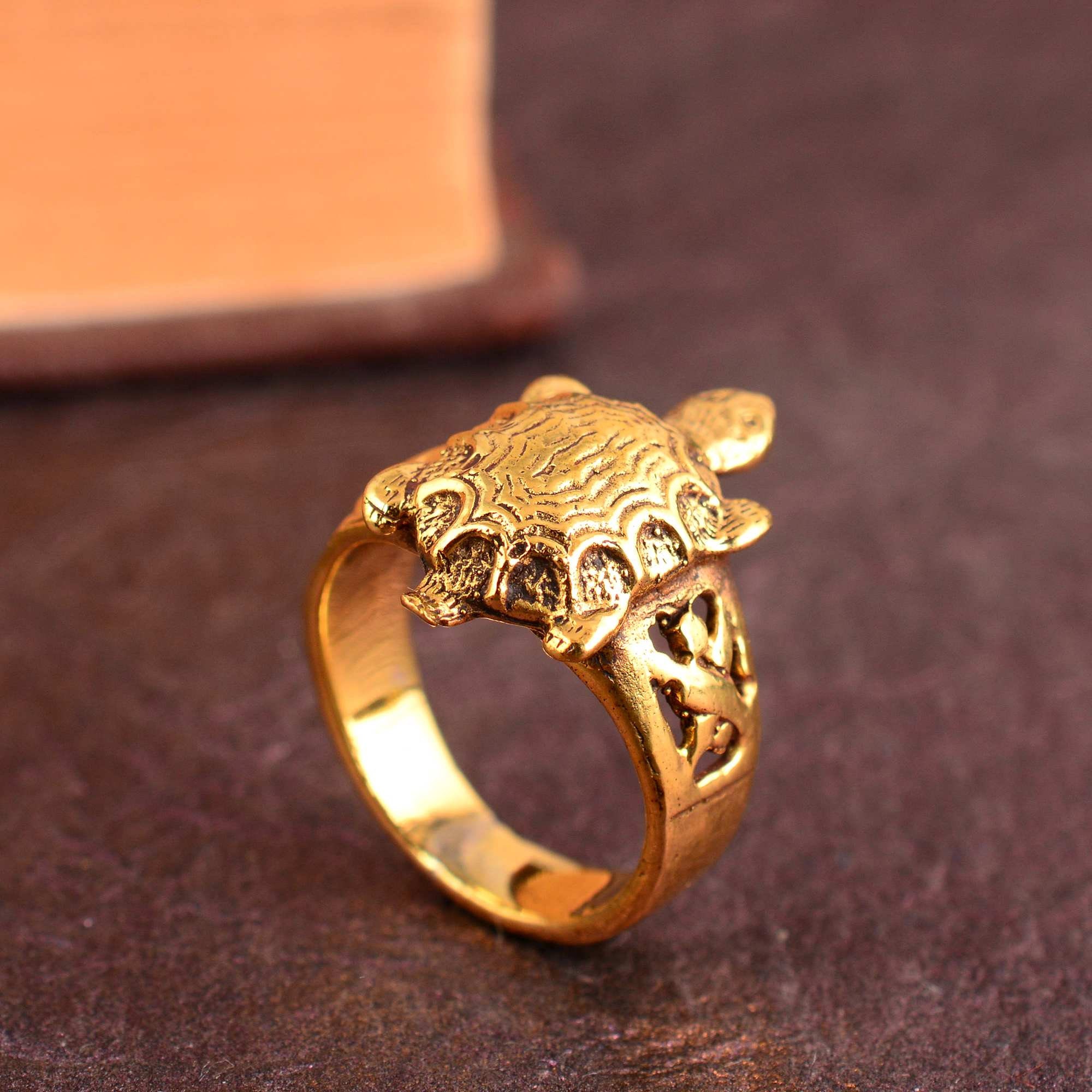 Gold fancy solid turtle design Ring 22k purity,Weight-6.200gm Approx  (genuine size) – Asdelo