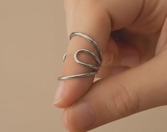 Adjustable Sterling Silver Ring, Arthritis Pain Relief, EDS Swan Finger StabilizerWomen