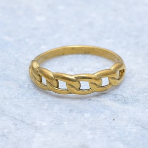 Gold Chain Ring, Gold Stacking Ring, Thick Chain Ring, Curb Chain Ring, Statement Ring, Cuban Link Ring, Cuban Chain Ring, Minimalist Ring