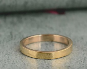 Minimal Brass Ring, Simple Gold Band, Unisex Stackable Ring, Everyday Jewelry, Handmade Adjustable Ring, Custom Size, Minimalist Ring.