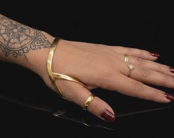 Aesthetic German Silver MCP Thumb Splint Ring for Hypermobility, Christmas Jewelry