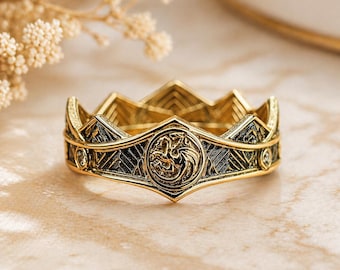 Queen of dragons Ring, King Dragon Crown Ring, Valyrian Crown Ring, Dragon ring, House ring, Crown ring,