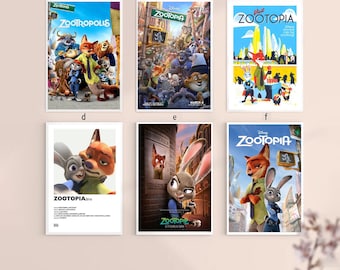 Zootopia 2016 Movie Classic Film Canvas Poster UNFrame 8''x12'',12''x18'',14''x21'',16''x24'',20''x30'',24''x36''