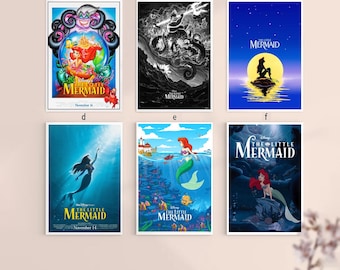 The Little Mermaid 1989 Classic Movie Canvas Poster UNFrame 8''x12'',12''x18'',14''x21'',16''x24'',20''x30'',24''x36''