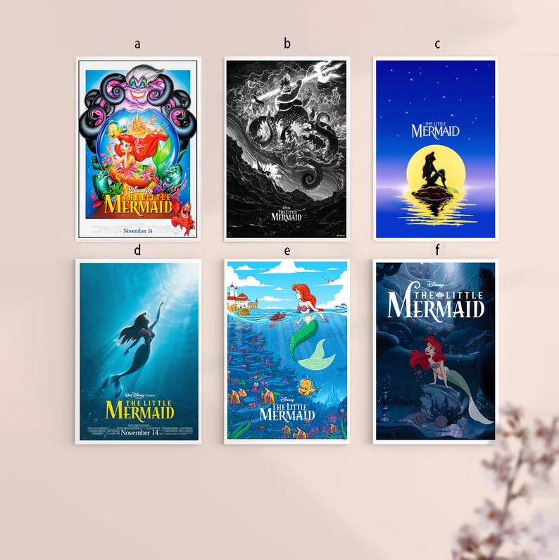 The Little Mermaid 1989 Classic Movie Canvas Poster UNFrame 8''x12'',12''x18'',14''x21'',16''x24'',20''x30'',24''x36'' image 1