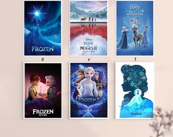 アナと雪の女王シリーズ アニメ映画 クラシックフィルム キャンバスポスター フレームなし 8''x12''、12''x18''、14''x21''、16''x24''、20''x30''、24''x36''