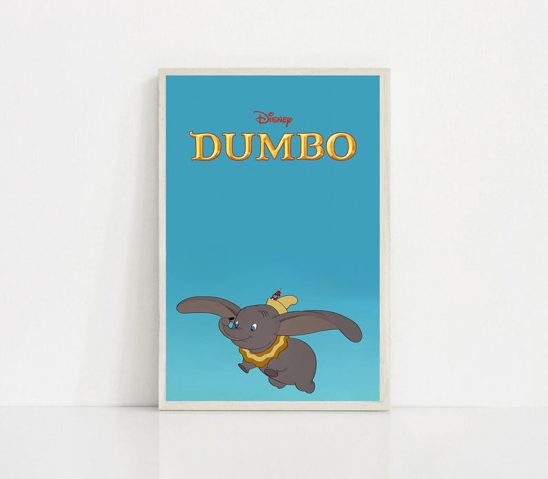 Dumbo 1989 Classic Movie Canvas Poster Unframe 8''x12'',12''x18'',14 ...