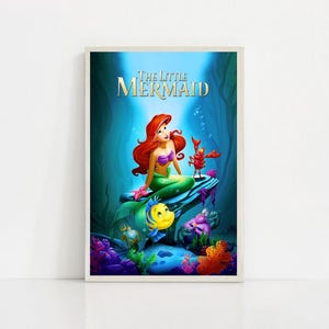 The Little Mermaid 1989 Classic Movie Canvas Poster UNFrame 8''x12'',12''x18'',14''x21'',16''x24'',20''x30'',24''x36'' L