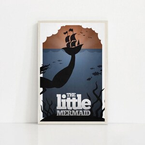 The Little Mermaid 1989 Classic Movie Canvas Poster UNFrame 8''x12'',12''x18'',14''x21'',16''x24'',20''x30'',24''x36'' N