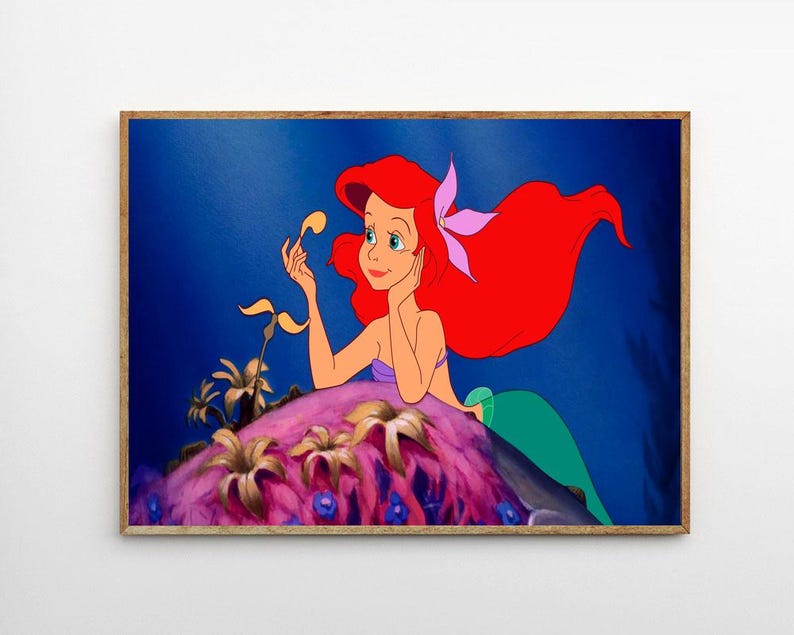 The Little Mermaid 1989 Classic Movie Canvas Poster UNFrame 8''x12'',12''x18'',14''x21'',16''x24'',20''x30'',24''x36'' R