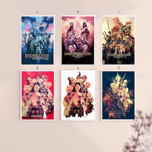Final Fantasy xiv video Game Canvas Poster UNFrame 8&#39;&#39;x12&#39;&#39;,12&#39;&#39;x18&#39;&#39;,14&#39;&#39;x21&#39;&#39;,16&#39;&#39;x24&#39;&#39;,20&#39;&#39;x30&#39;&#39;,24&#39;&#39;x36&#39;&#39;