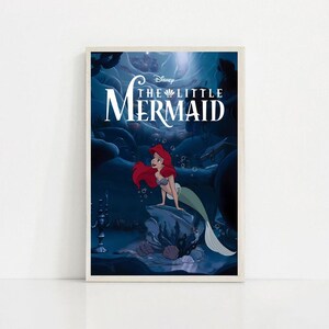 The Little Mermaid 1989 Classic Movie Canvas Poster UNFrame 8''x12'',12''x18'',14''x21'',16''x24'',20''x30'',24''x36'' F