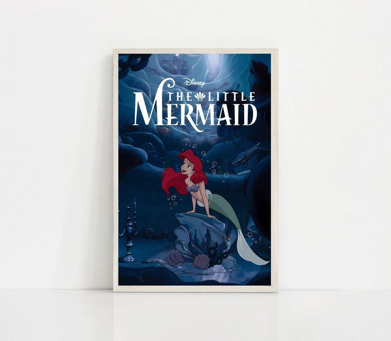 The Little Mermaid 1989 Classic Movie Canvas Poster UNFrame 8''x12'',12''x18'',14''x21'',16''x24'',20''x30'',24''x36'' F