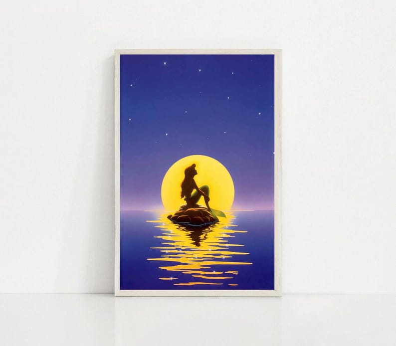 The Little Mermaid 1989 Classic Movie Canvas Poster UNFrame 8''x12'',12''x18'',14''x21'',16''x24'',20''x30'',24''x36'' G
