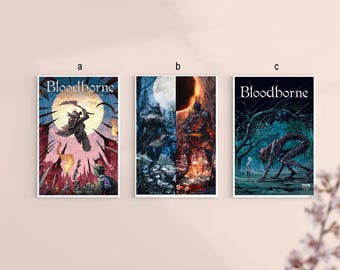 Póster de lienzo del juego Bloodborne Dark Souls SIN marco 8''x12'', 12''x18'', 14''x21'', 16''x24'', 20''x30'', 24''x36''