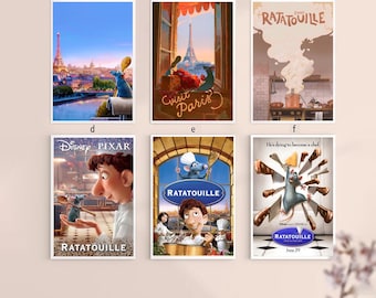 Póster de la película clásica Ratatouille (2007), sin marco (20 x 30 cm, 30 x 45 cm, 35 x 53 cm, 40 x 60 cm, 50 x 76 cm, 60 x 91 cm)