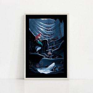 The Little Mermaid 1989 Classic Movie Canvas Poster UNFrame 8''x12'',12''x18'',14''x21'',16''x24'',20''x30'',24''x36'' O