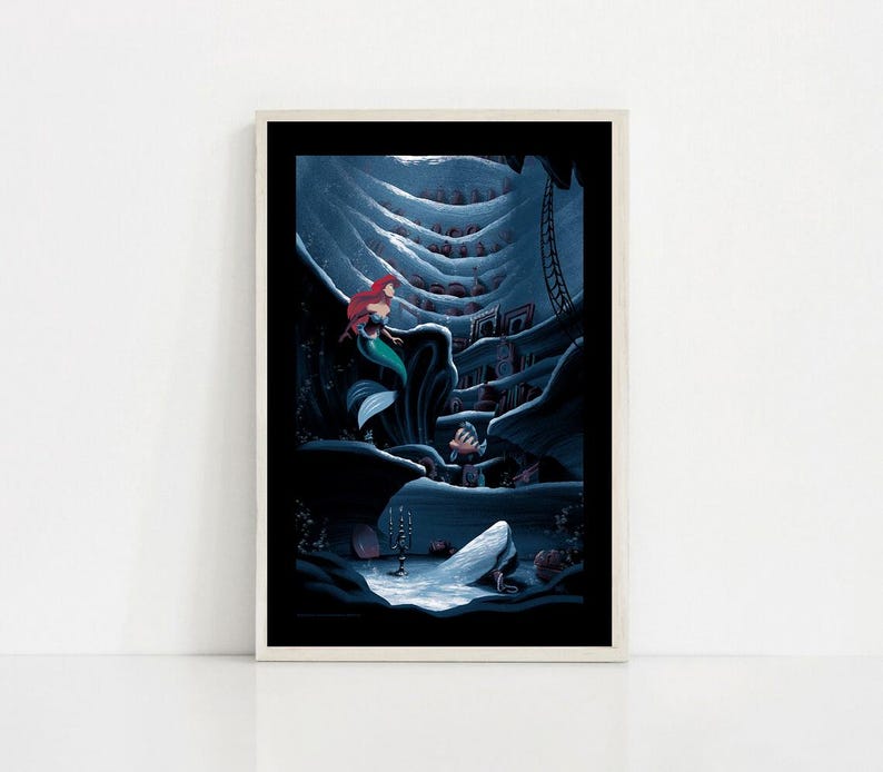 The Little Mermaid 1989 Classic Movie Canvas Poster UNFrame 8''x12'',12''x18'',14''x21'',16''x24'',20''x30'',24''x36'' O