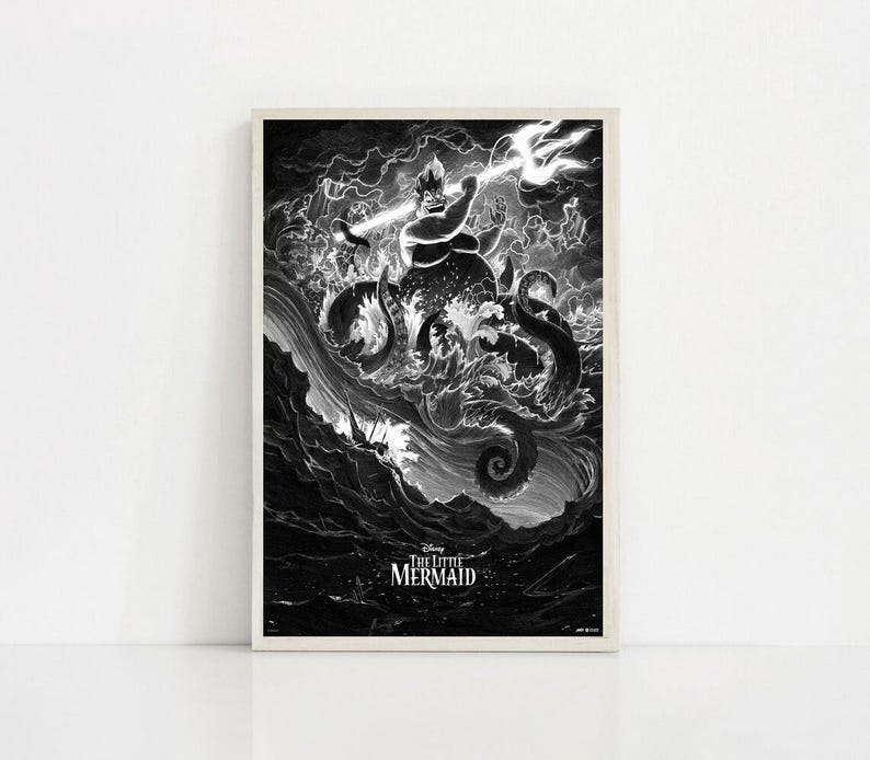 The Little Mermaid 1989 Classic Movie Canvas Poster UNFrame 8''x12'',12''x18'',14''x21'',16''x24'',20''x30'',24''x36'' B