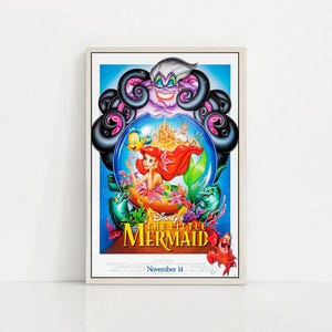 The Little Mermaid 1989 Classic Movie Canvas Poster UNFrame 8''x12'',12''x18'',14''x21'',16''x24'',20''x30'',24''x36'' A