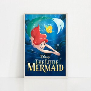 The Little Mermaid 1989 Classic Movie Canvas Poster UNFrame 8''x12'',12''x18'',14''x21'',16''x24'',20''x30'',24''x36'' K