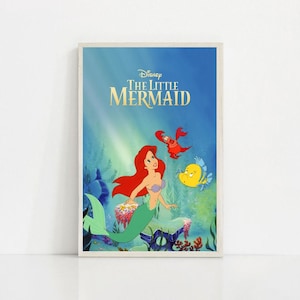 The Little Mermaid 1989 Classic Movie Canvas Poster UNFrame 8''x12'',12''x18'',14''x21'',16''x24'',20''x30'',24''x36'' I