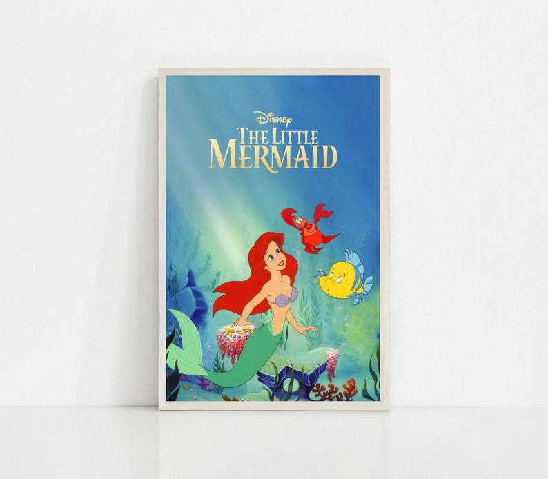 The Little Mermaid 1989 Classic Movie Canvas Poster UNFrame 8''x12'',12''x18'',14''x21'',16''x24'',20''x30'',24''x36'' I