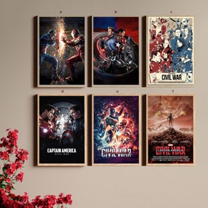 Captain America Civil War Classic Movie Canvas Poster UNFrame 8&#39;&#39;x12&#39;&#39;,12&#39;&#39;x18&#39;&#39;,14&#39;&#39;x21&#39;&#39;,16&#39;&#39;x24&#39;&#39;,20&#39;&#39;x30&#39;&#39;,24&#39;&#39;x36&#39;&#39;