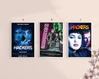 Hackers 1995 Poster su tela del film classico senza cornice 8''x12'', 12''x18'', 14''x21'', 16''x24'', 20''x30'', 24''x36''