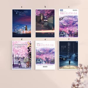 秒速5センチメートル 映画キャンバスポスター フレームなし 8インチ×12インチ、12インチ×18インチ、14インチ×21インチ、16インチ×24インチ、20インチ×30インチ、24インチ×36インチ