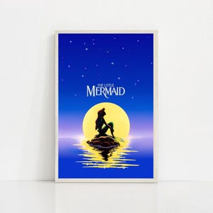 The Little Mermaid 1989 Classic Movie Canvas Poster UNFrame 8''x12'',12''x18'',14''x21'',16''x24'',20''x30'',24''x36'' C