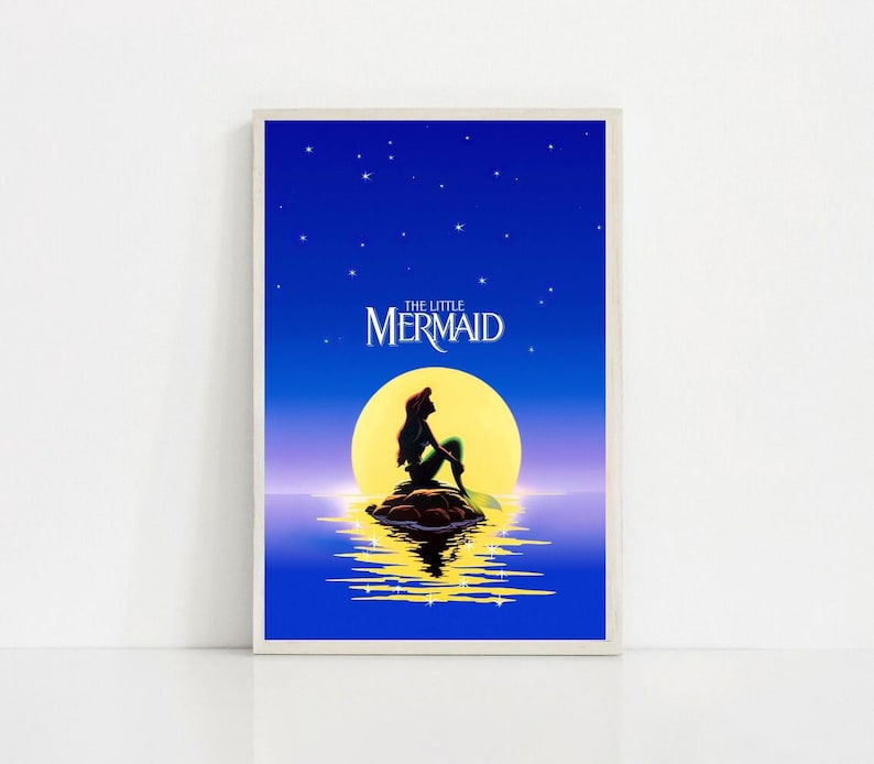 The Little Mermaid 1989 Classic Movie Canvas Poster UNFrame 8''x12'',12''x18'',14''x21'',16''x24'',20''x30'',24''x36'' C