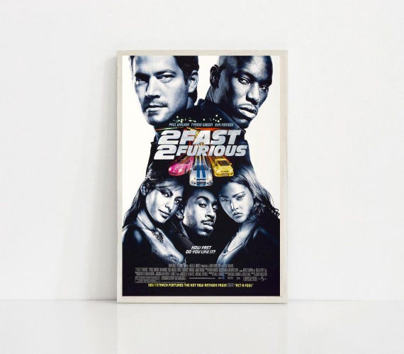 2 Fast 2 Furious 2003 Classic Movie Canvas Poster Unframe 8''x12