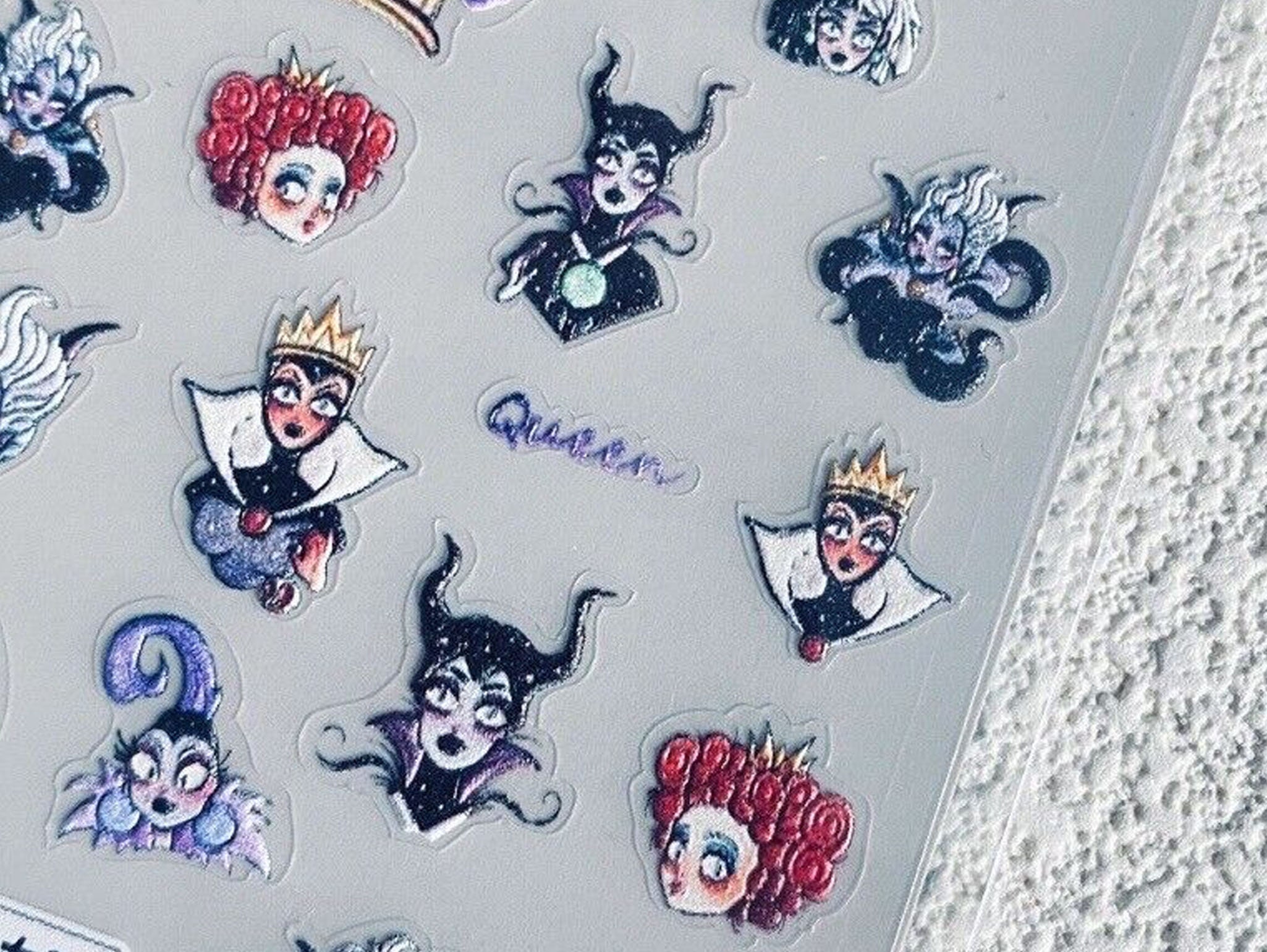 5D Disney Villains Nail Art Stickers Evil Queen Nail Decals Etsy