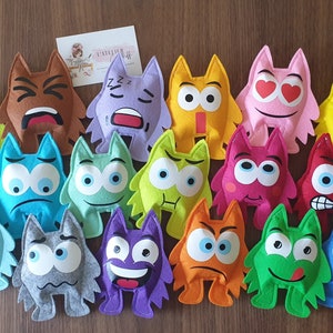 Maxi batch of emotion monsters - autism - occupational therapy - emotional management sophrology - children&#39;s emotions - emotion plush toys