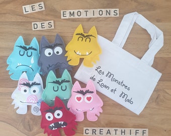 Monsters of emotions with personalized storage bag option