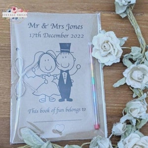 Personalised wedding activity book, Kids wedding activity pack, kids colouring book, children’s activity book, children’s wedding favours