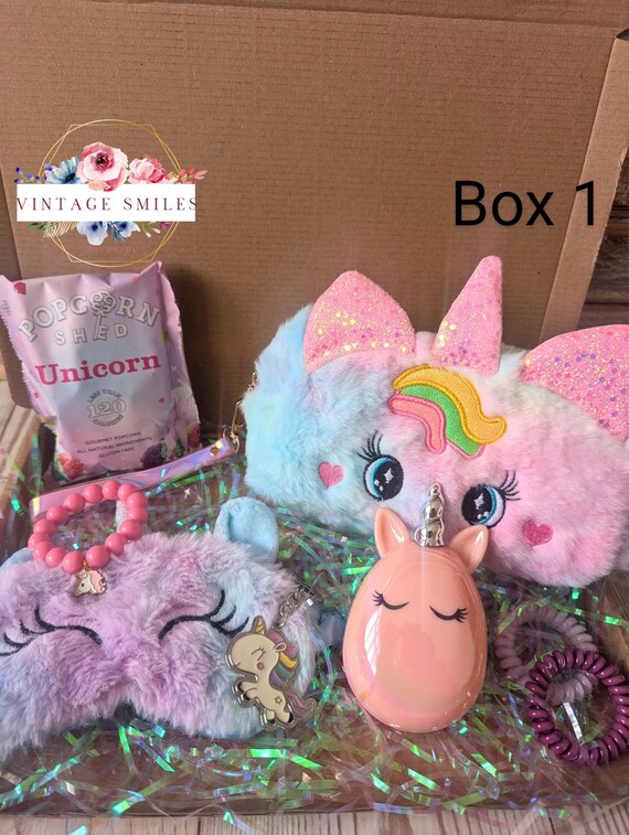 Unicorn gift box, kids gift box, gift box for kids, kids birthday gift box, unicorns, kids pamper box, girls birthday, kids birthday box