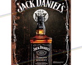 Metal Bar Signs - JACK DANIELS (Bottle). Man Cave Garden Shed Wall Plaque.