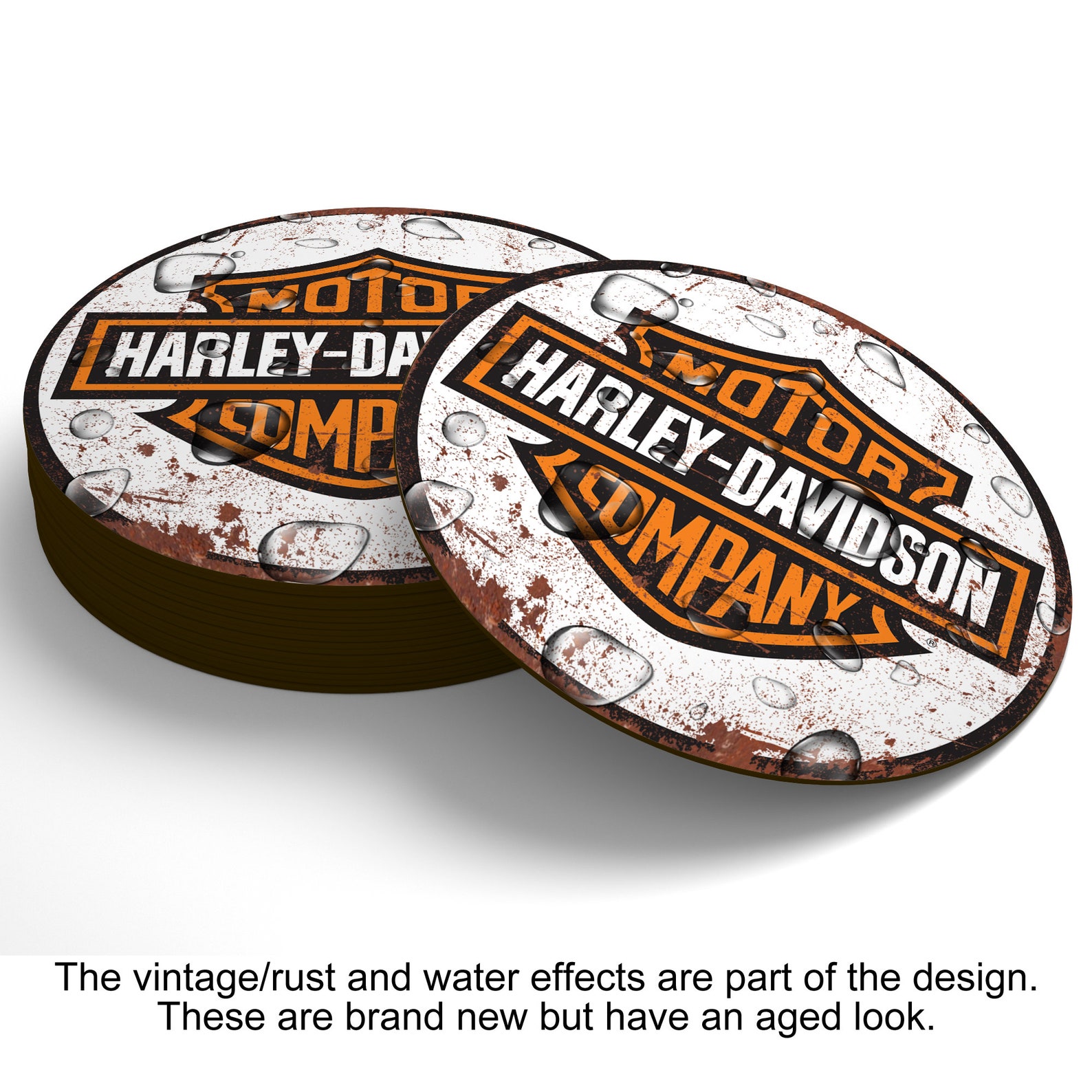 HARLEY DAVIDSON Coasters. Vintage Style Retro Wood Bar Coaster Etsy