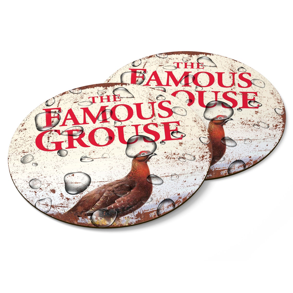 FAMOUS GROUSE Coasters. Vintage Style Retro Wood Bar Coaster Etsy
