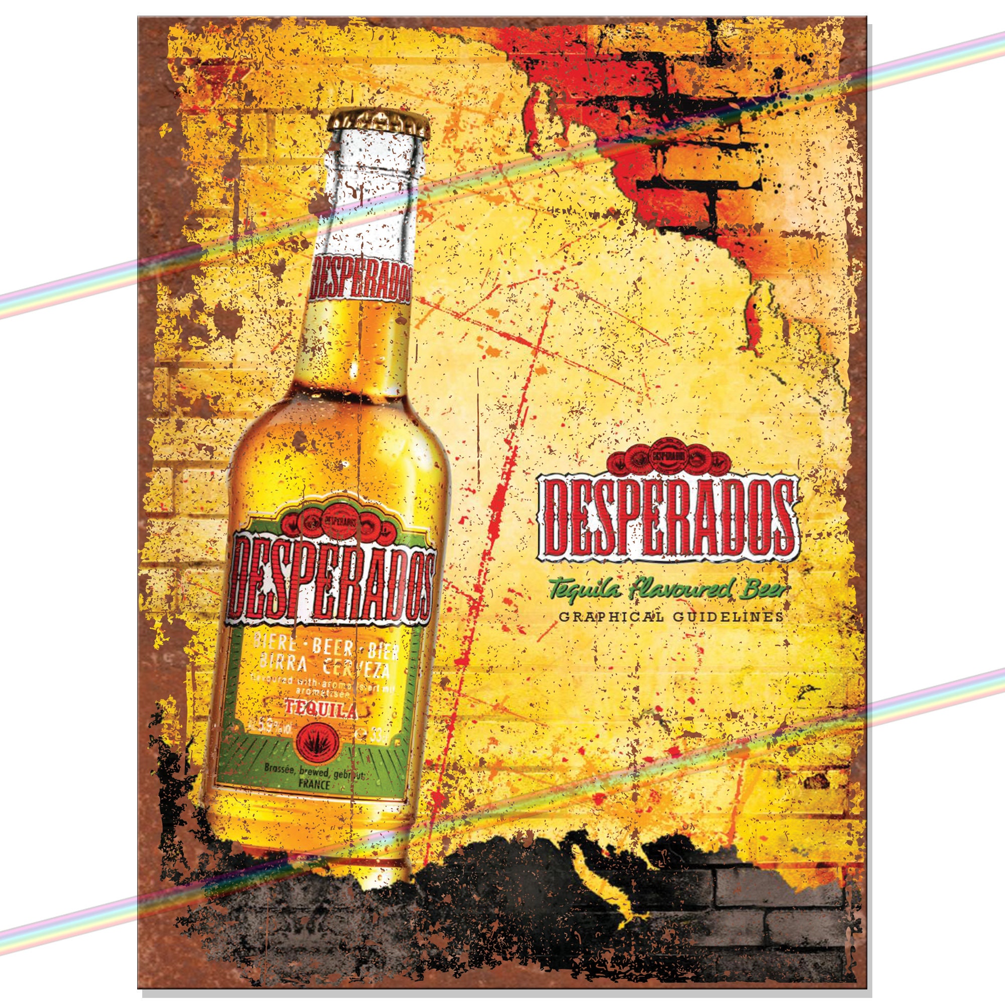 Home & Garden Home Décor Desperados beer metal wall sign