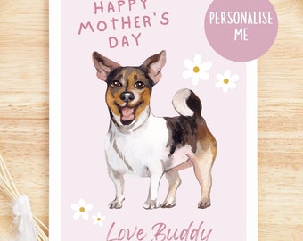 Personalised Mothers Day Card from the Dogs, Jack Russell Terrier, Personalised Mothers Day Card, Dog Mom, Mummy, From Fur Baby, Custom Card