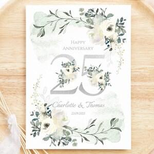 Biglietto per il 25° anniversario di matrimonio, Biglietto per l'anniversario d'argento, Congratulazioni per 25 anni, Per il tuo anniversario, Fratello Sorella Zia Zio Nonna